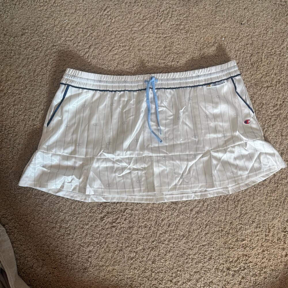Champion Three Pointer White Pleated Mini Skirt Womens 3X NEW NWT